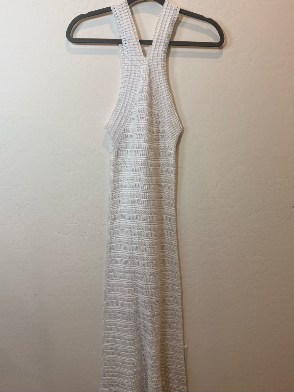 Handmade White Crochet Knit Sleeveless Dress